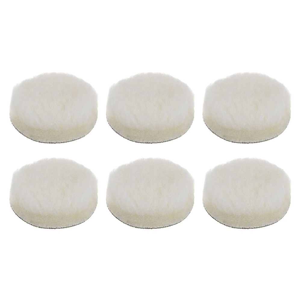 6pcs Wool Buffing Pads 3 Inch Polishing Pad Polishing Buffing Pad Hook Loop