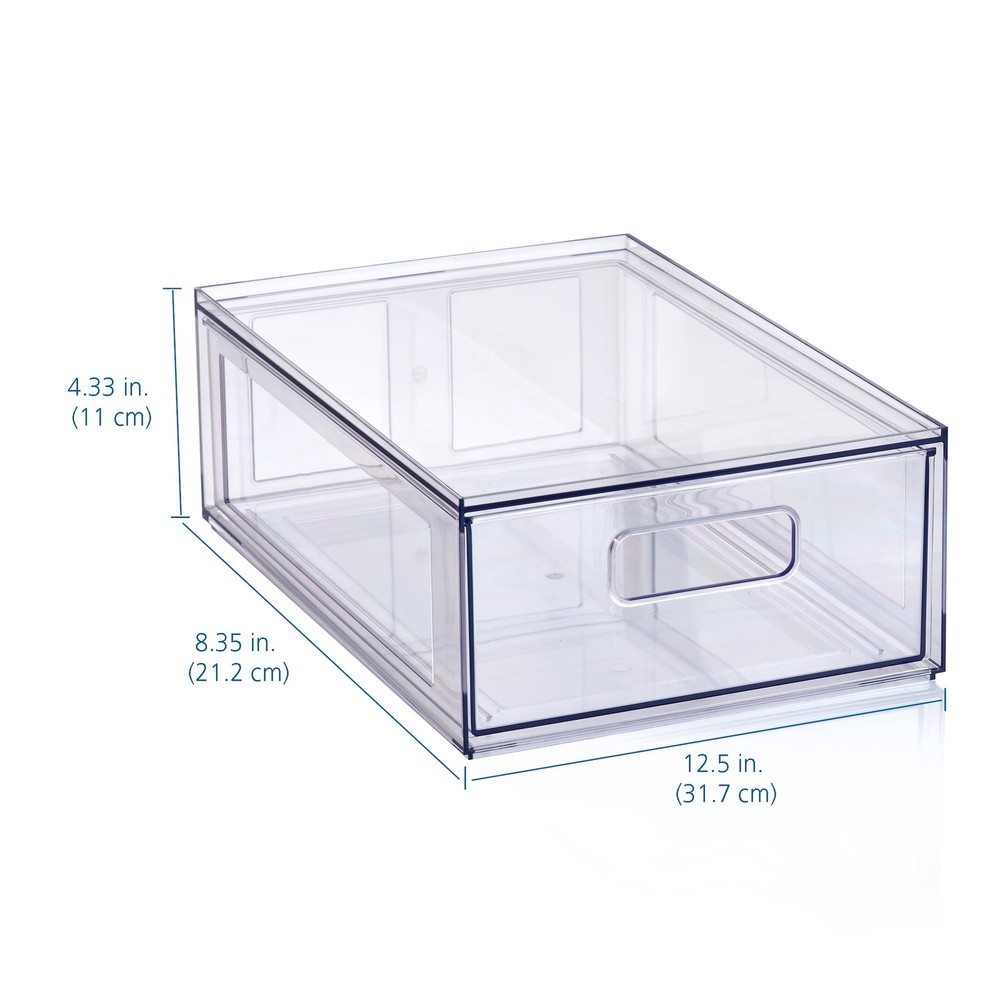 2 pack Clear Glossy Plastic Pull-Out Closet Drawer Small Size Adult Size