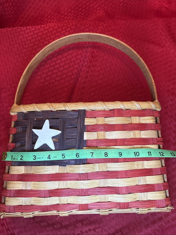 Handmade Woven Split Oak “Flag” Basket Signed And Numbered