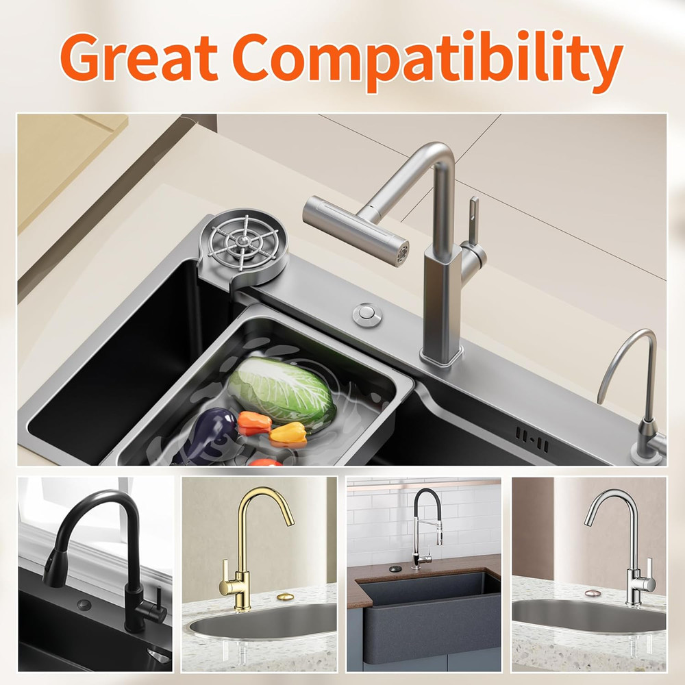 Garbage Disposal Air Switch Kit, Sink Top Switch, Brushed Nickel, 2.6" Button