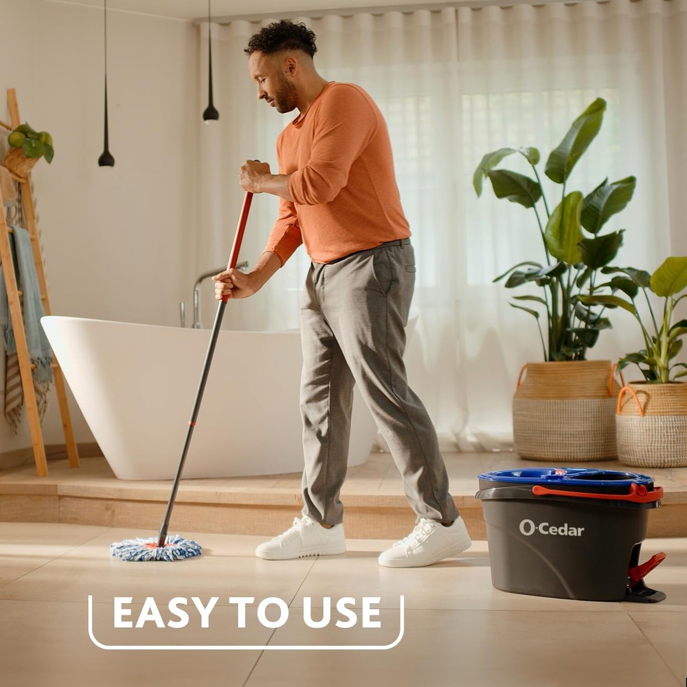O-Cedar RinseClean Spin Mop & Bucket System | Clean with Clean Water | Remove...