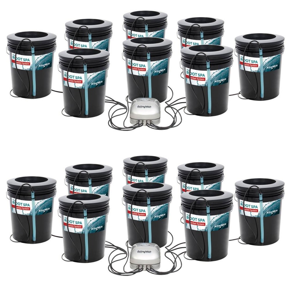 Active Aqua Root Spa 5-Gallon 8-Bucket Deep Water Culture System (2 Pack)