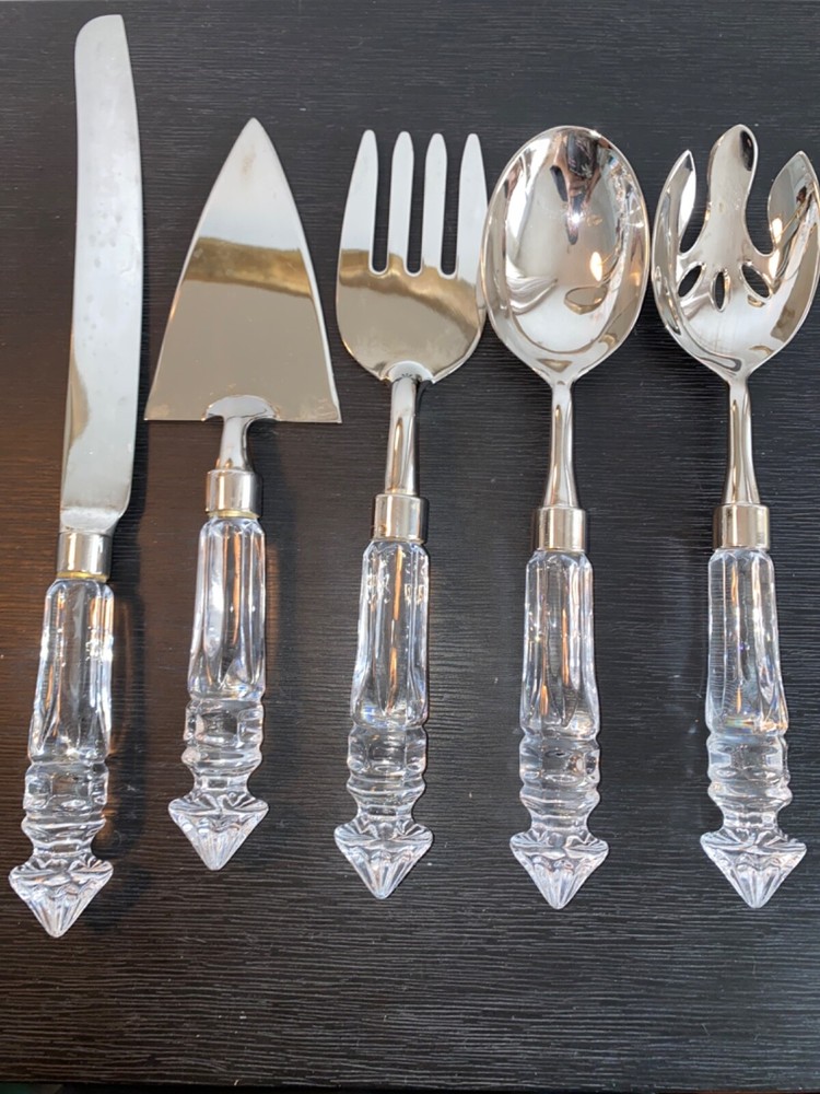 Vintage Quality Crystal Cake/Pie Knife Serving Set