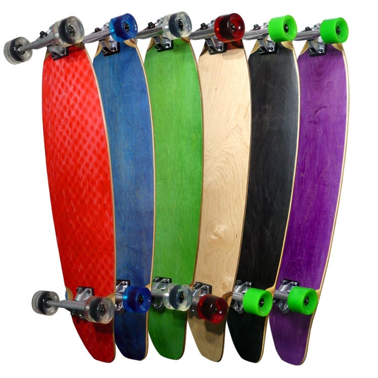 Yocaher Kicktail Blank Longboard Complete - Stained Red