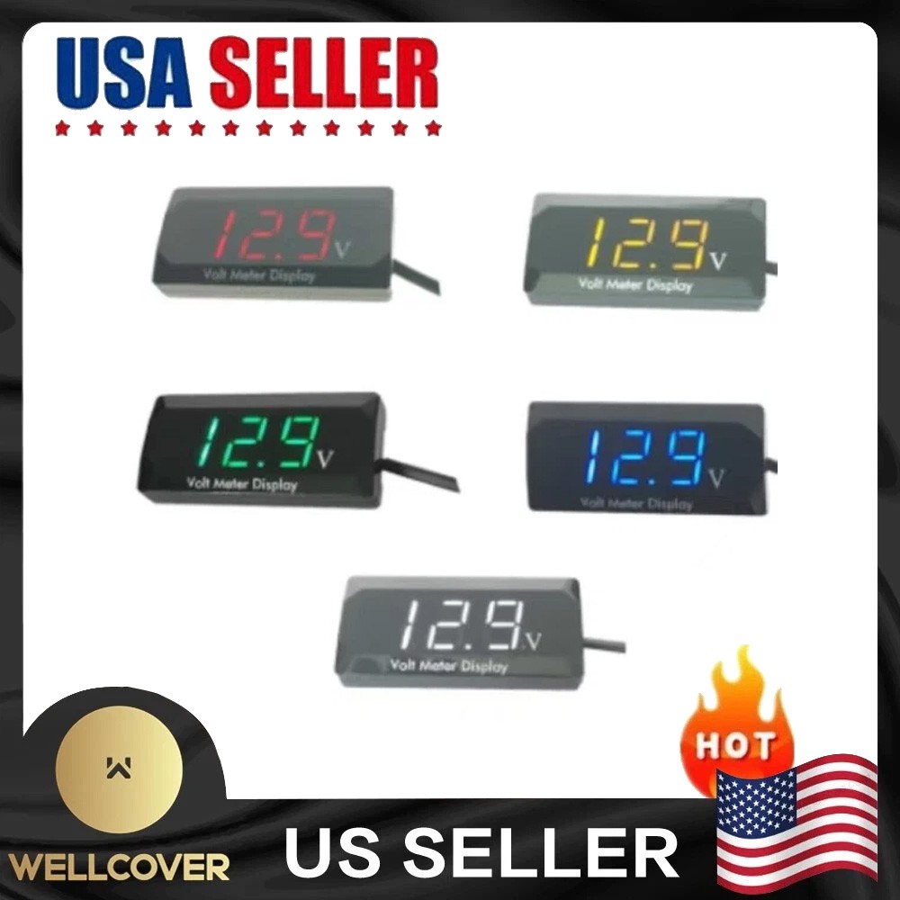 12V Digital LED Display Voltmeter Voltage Gauge Panel Meter Car Motorcycle