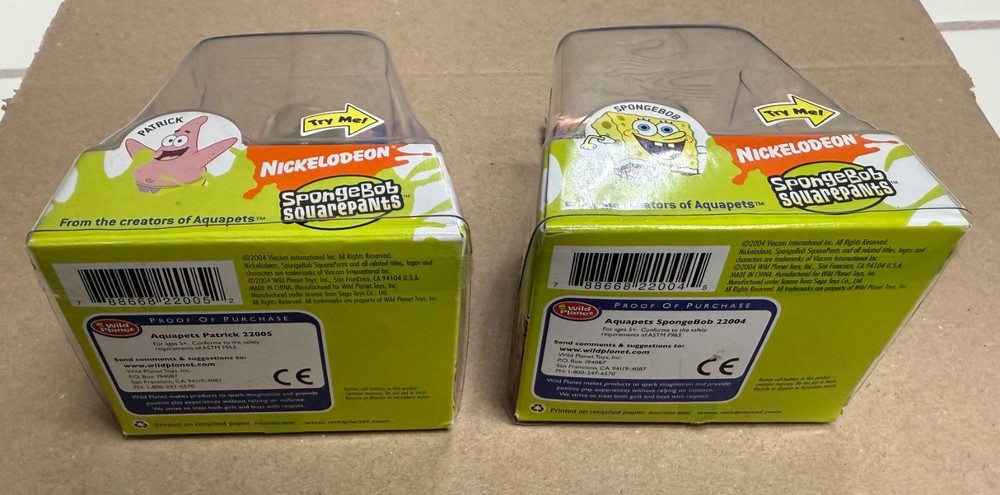 2004 Aquapets SpongeBob SquarePants and Patrick Star