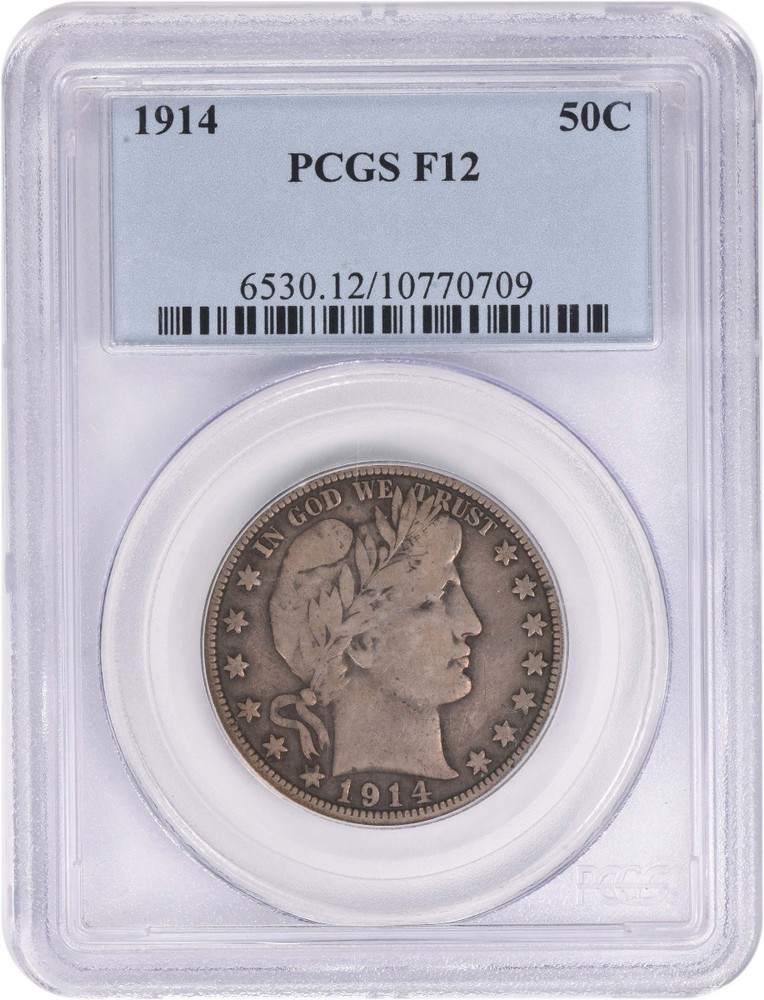 1914 Barber Silver Half Dollar F12 PCGS