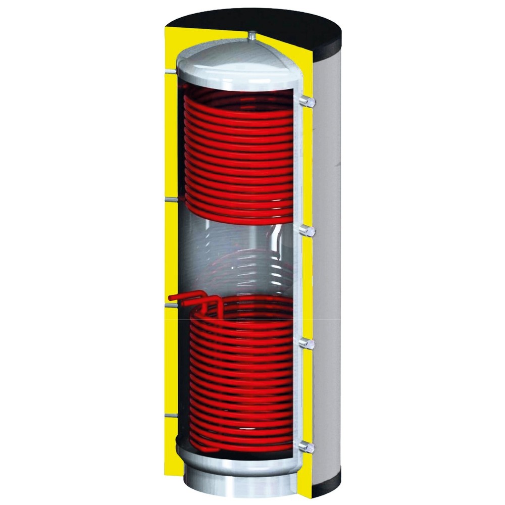 Buffer storage 600 L + 2x heat exchanger solar storage CHP buffer storage boiler