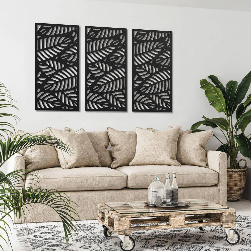 2 Ft. X 4 Ft. Sanibel Black Polypropylene Decorative Screen Panel