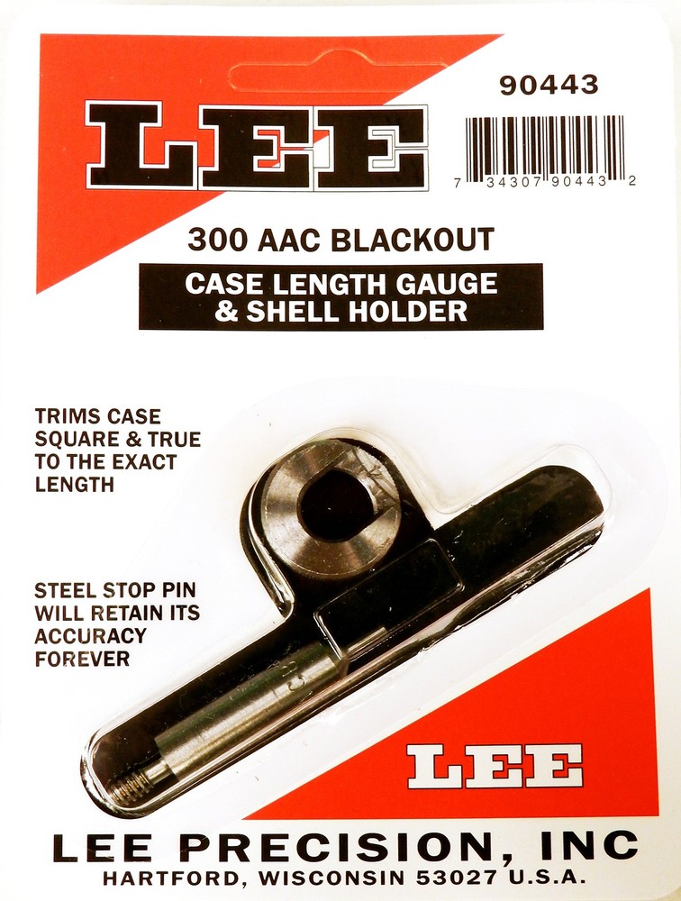 Lee Precision Reloading Gauge/Holder 300 AAC Blackout Small, Silver