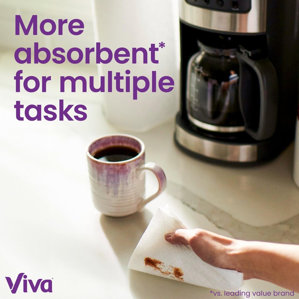 Viva Multi-Surface Cloth Paper Towels, 3 Double Rolls, 110 Sheets Per Roll
