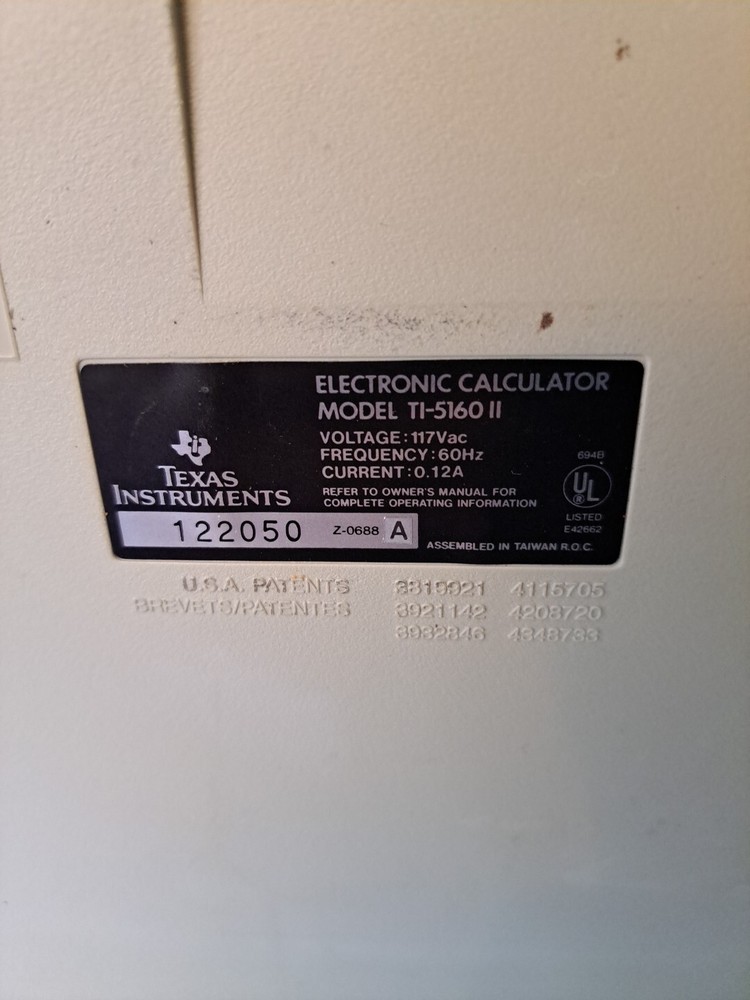 Texas Instruments TI-5160 II Electronic Calculator Adding Machine Tested Working