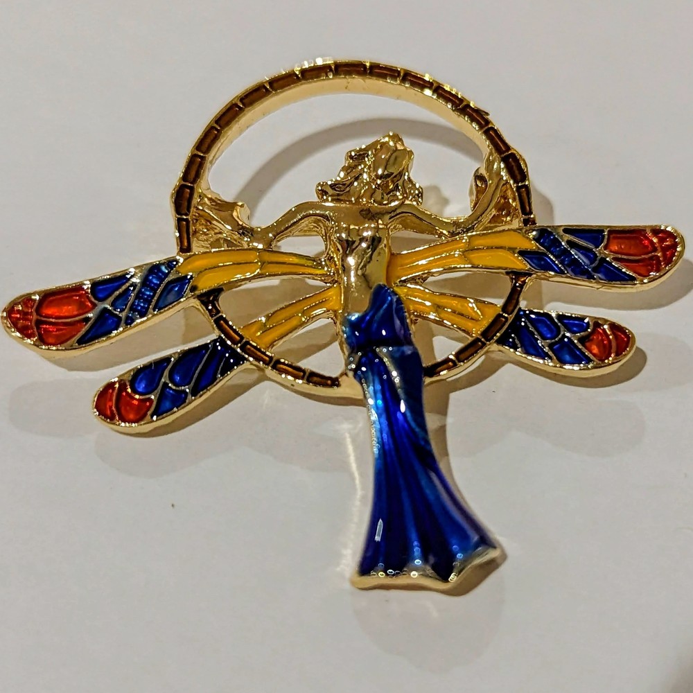 Art Deco Blue Fairy Brooch