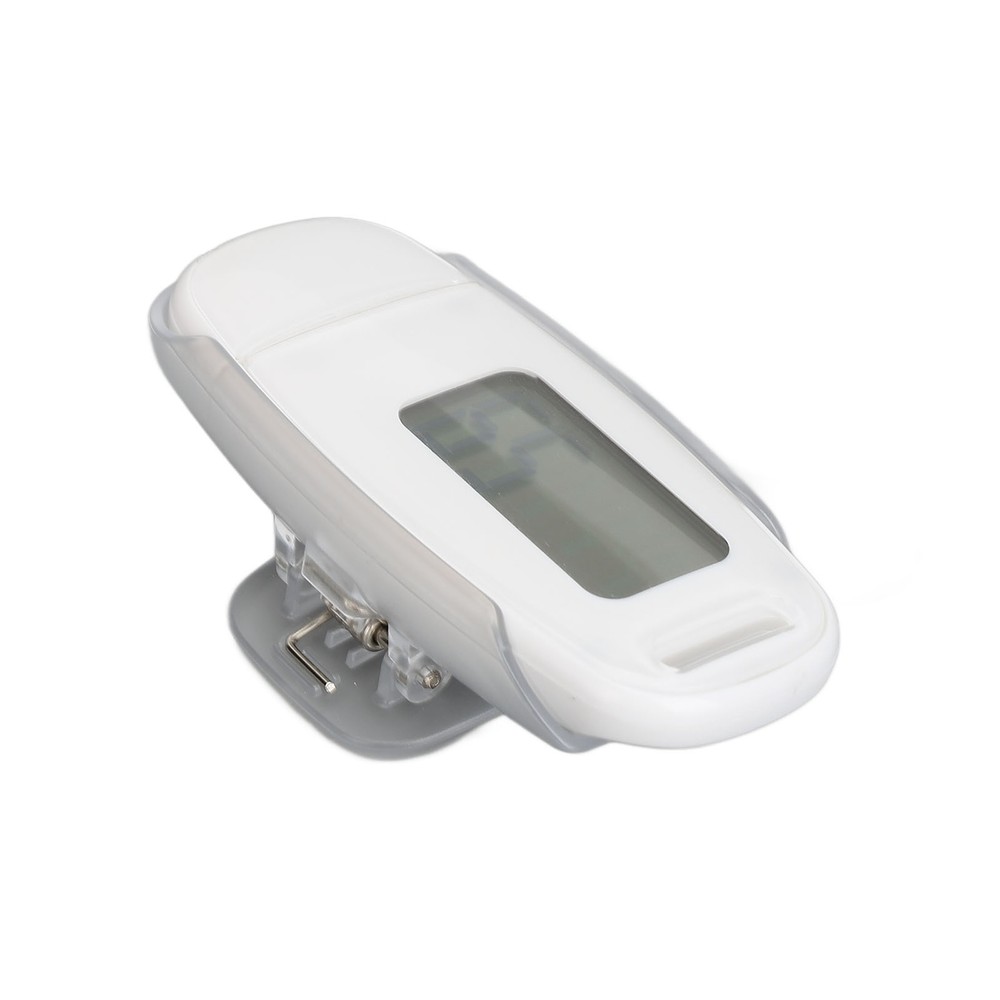 (White)Step Counter Large LCD Screen USB Rechargeable Pedometer W/ Lanyard FF