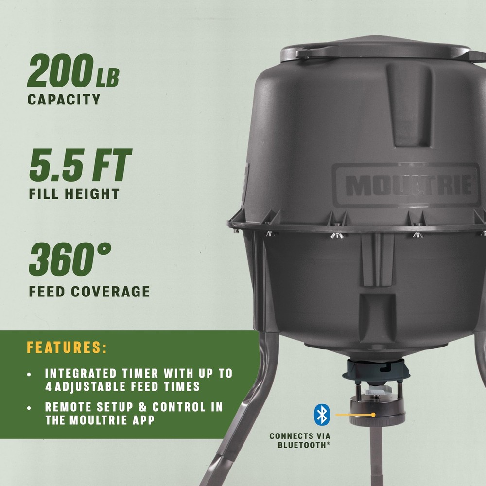 Deer Feeder Standard - 200 lb. Programmable Game Feeder - Remote-Controlled W...