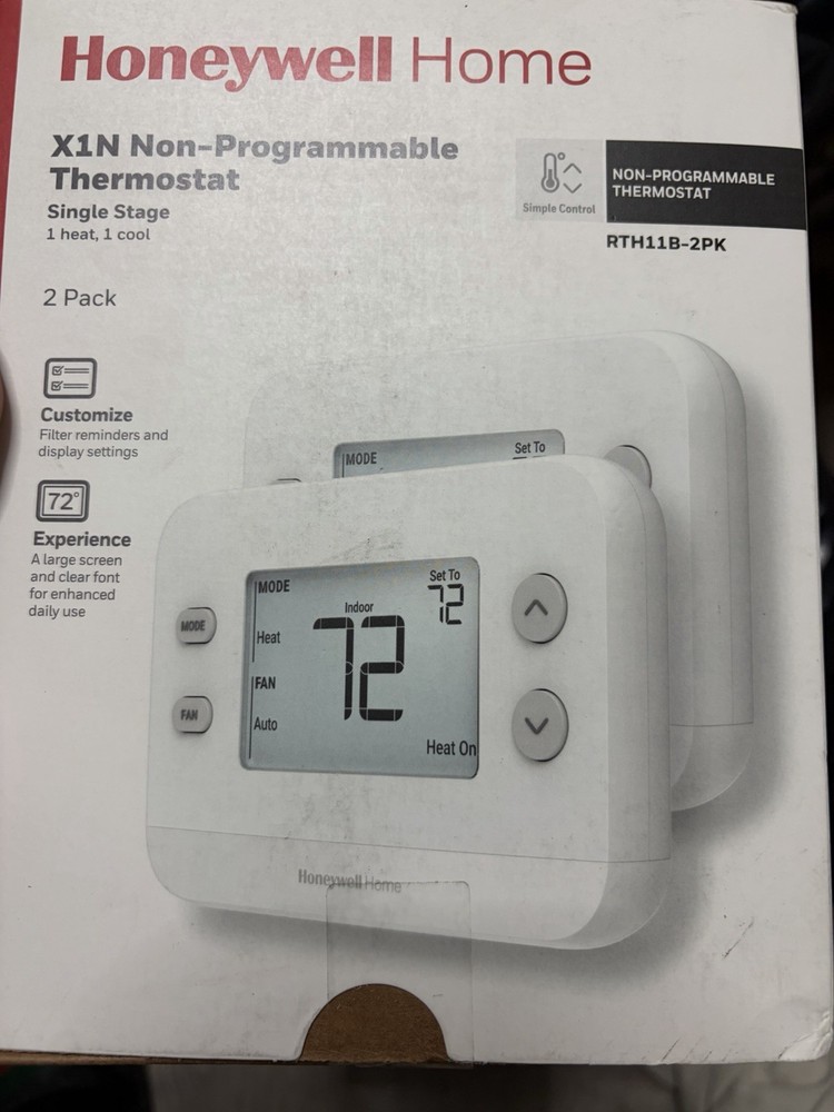 2 Pack XIN 24-Volt Electronic Non-Programmable Thermostat Single-Stage
