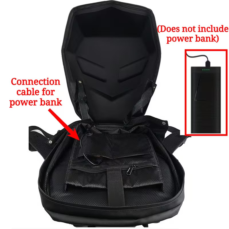 Graffiti Night Shadow Motorcycle LED Knight Backpack Laptop Bag Programming