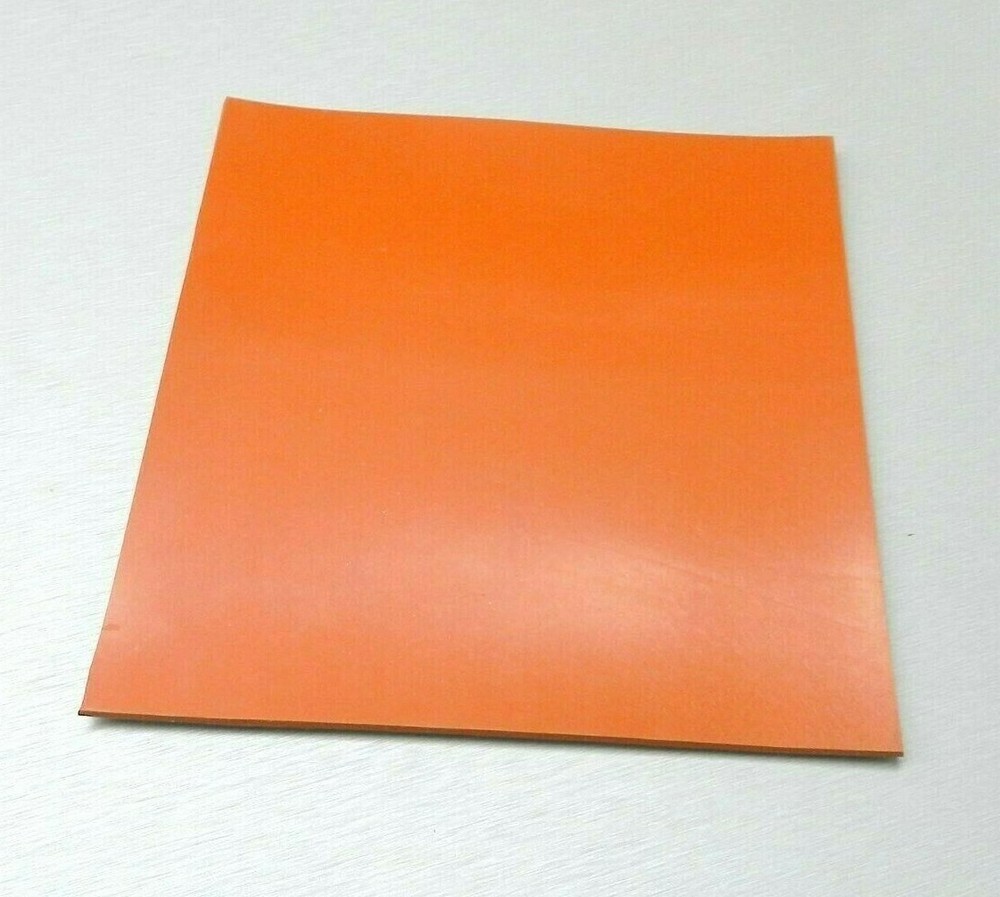 Silicone Rubber Sheet 6x6 x 1/8" High Temp Solid Pad Red/Orange Grade