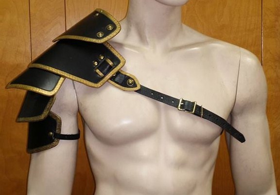 LEATHER ARMOR SENTINEL SHOULDER LARP COSPLAY