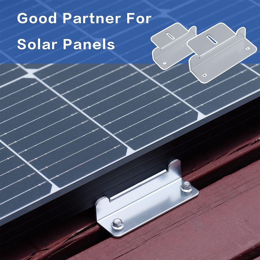 Z Brackets Solar Panel Mount - 4 Sets for RVs, Boats & Trailers Installation