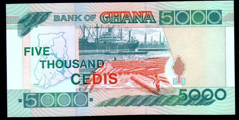 Ghana 5000 Cedis, 1997, P34b Mint Unc