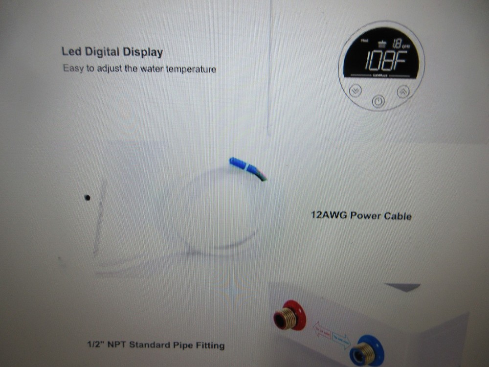 Camplux 6 kW 1.5 GPM 240 V Point of Use Electric Tankless Water Heater