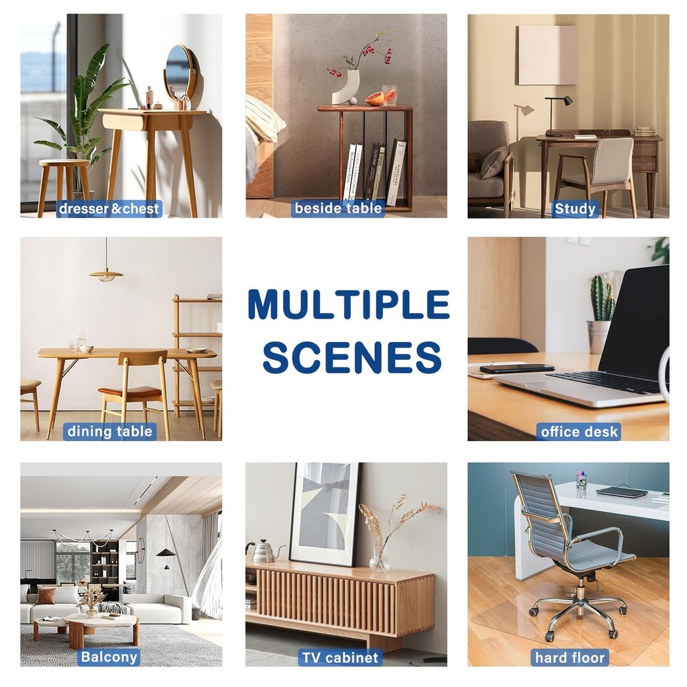 Upgraded Clear Table Protector Plastic Table Cloths Office Desk Protector Mat...