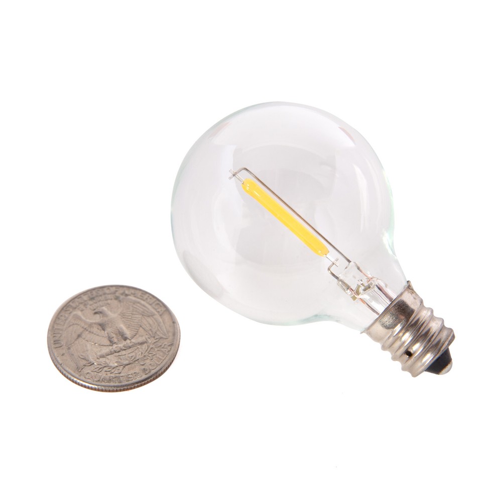 Clear LED Globe G40 Replacement Bulbs for Outdoor String Lights 0.7W | 25 Pack