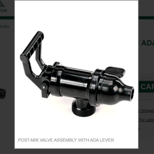 POST-MIX VALVE ASSEMBLY WITH ADA LEVER #637-0005