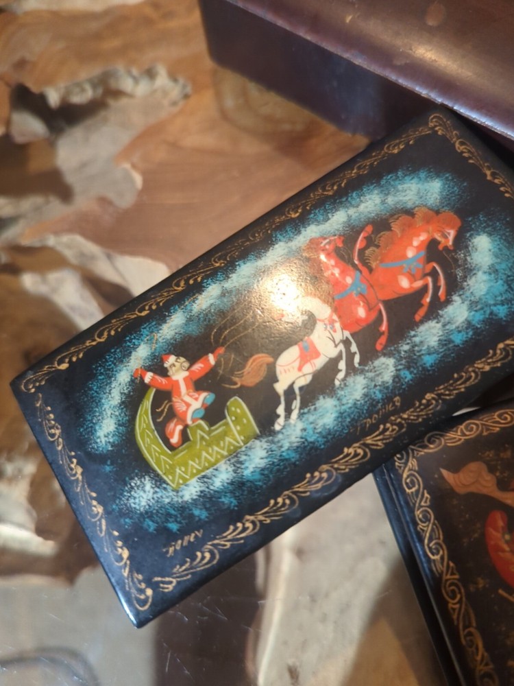 Lacquer boxes Excellent Condition 2 Of Them Signed