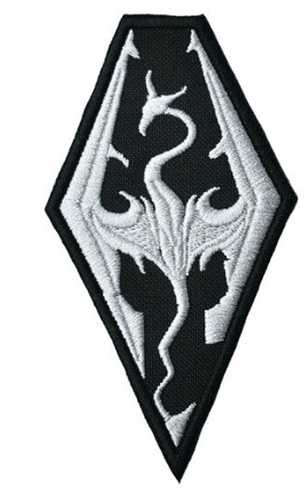 Skyrim Logo Embroidered 3.5" Tall Iron on Patch