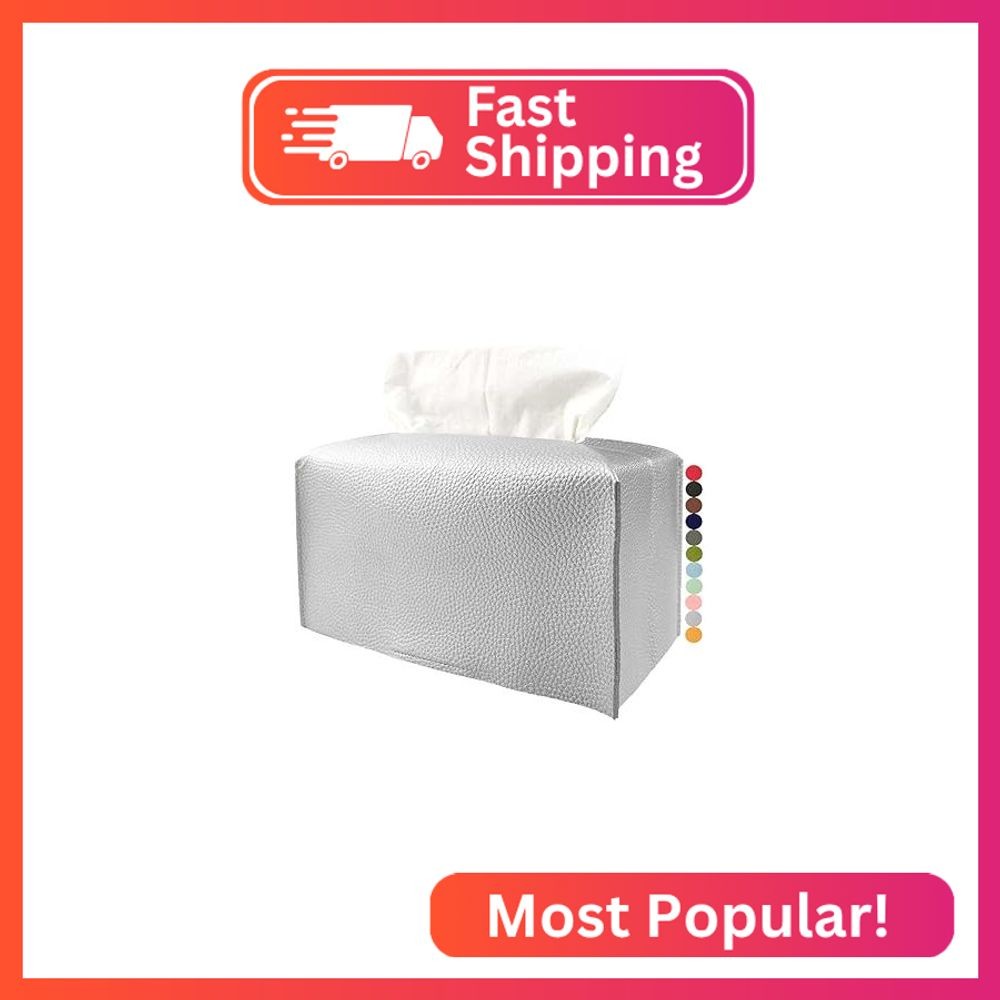 Silver Tissue Box Cover Rectangular - Plus Size Large Tissue Box Cover Rectangle