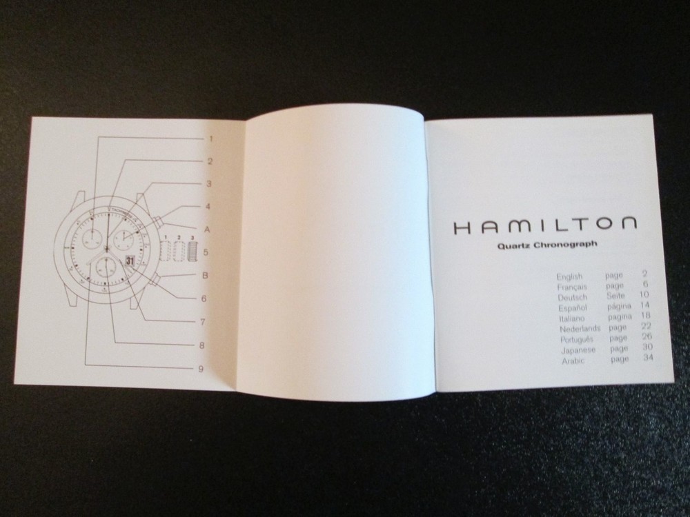 Hamilton quartz chronograph instruction manual