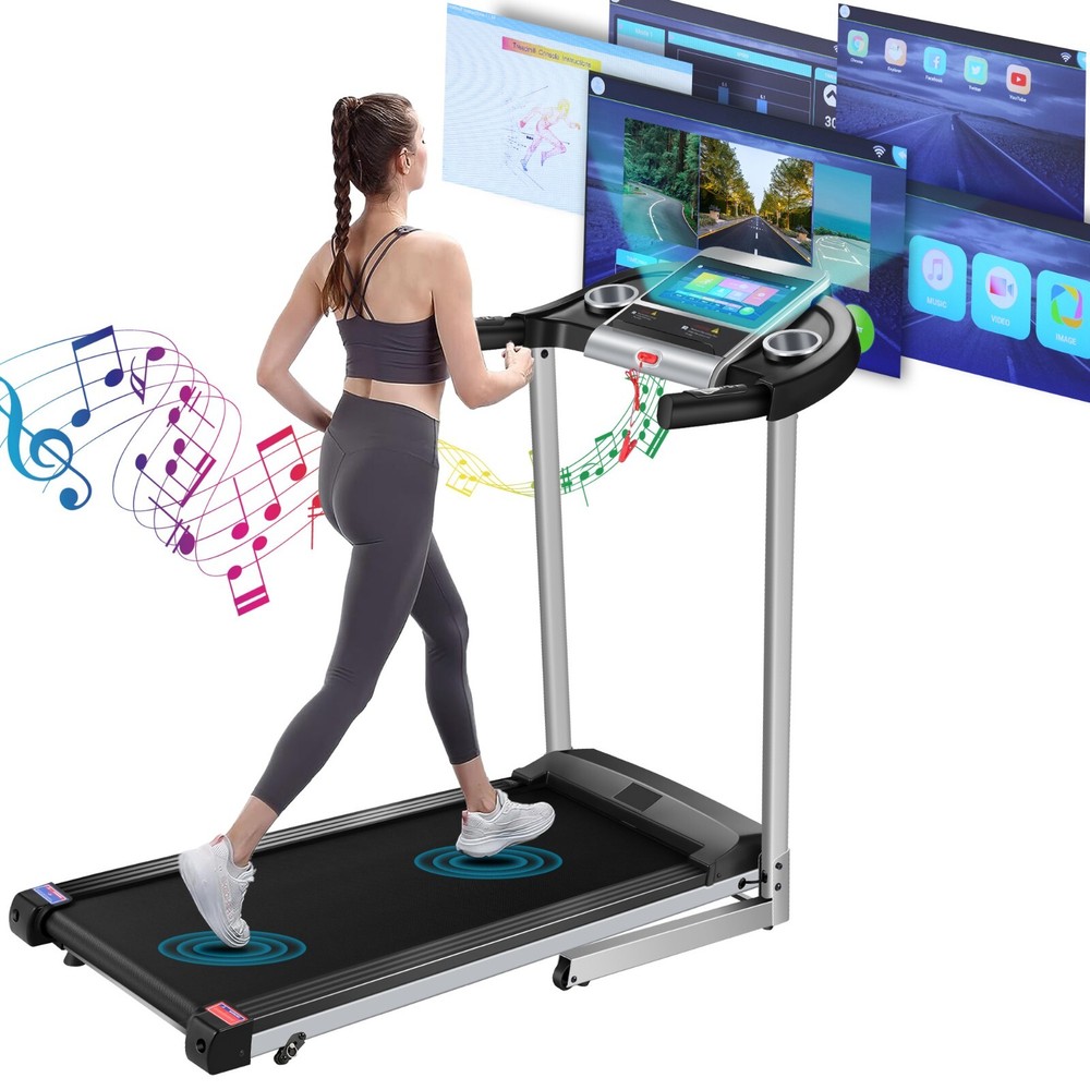 3.25HP Electric Walking Pad Running Treadmill w/Touchscreen&3D Virtual Scenes✌️