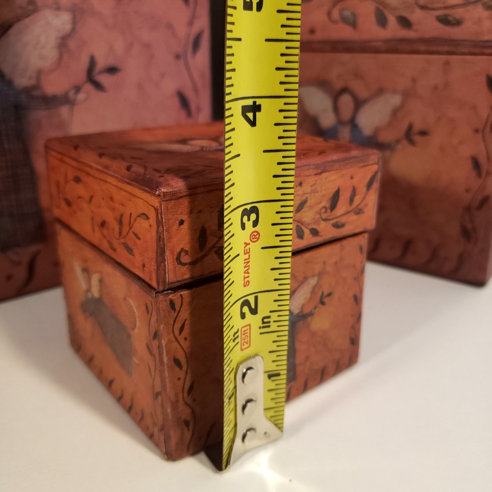 Bob’s Boxes Primitive Folk Angels by R A Lang Nesting Stackable Decor Storage