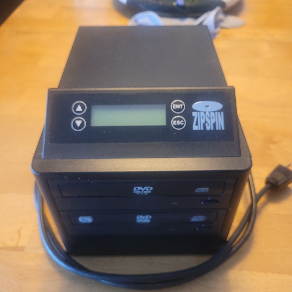 Zipspin 2-Target DVD CD Duplicator Black with PC Link for PC
