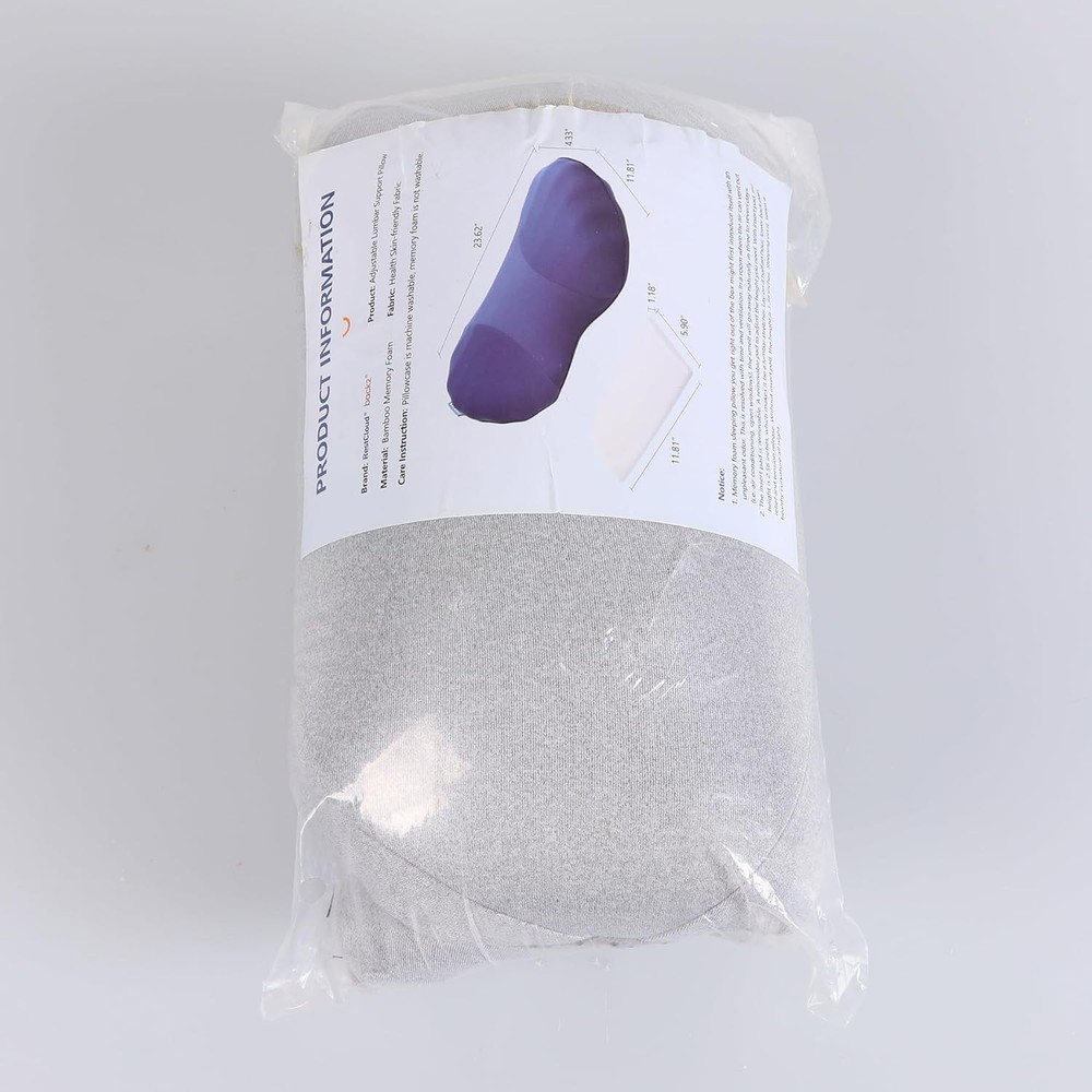 RESTCLOUD Adjustable Lumbar Support Includes a removable pad, Moon Grey