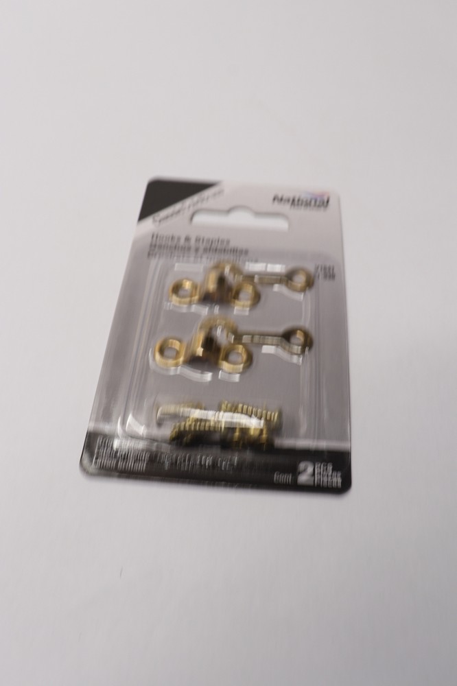 (2-Pk) National Hardware Surface Mount Hooks & Staples Solid Brass 2" N211-938