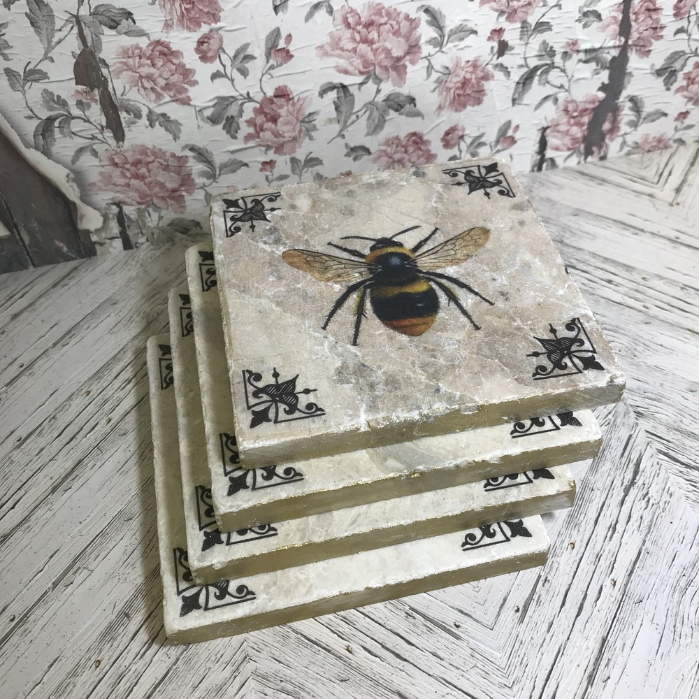 Bee Marble Coasters