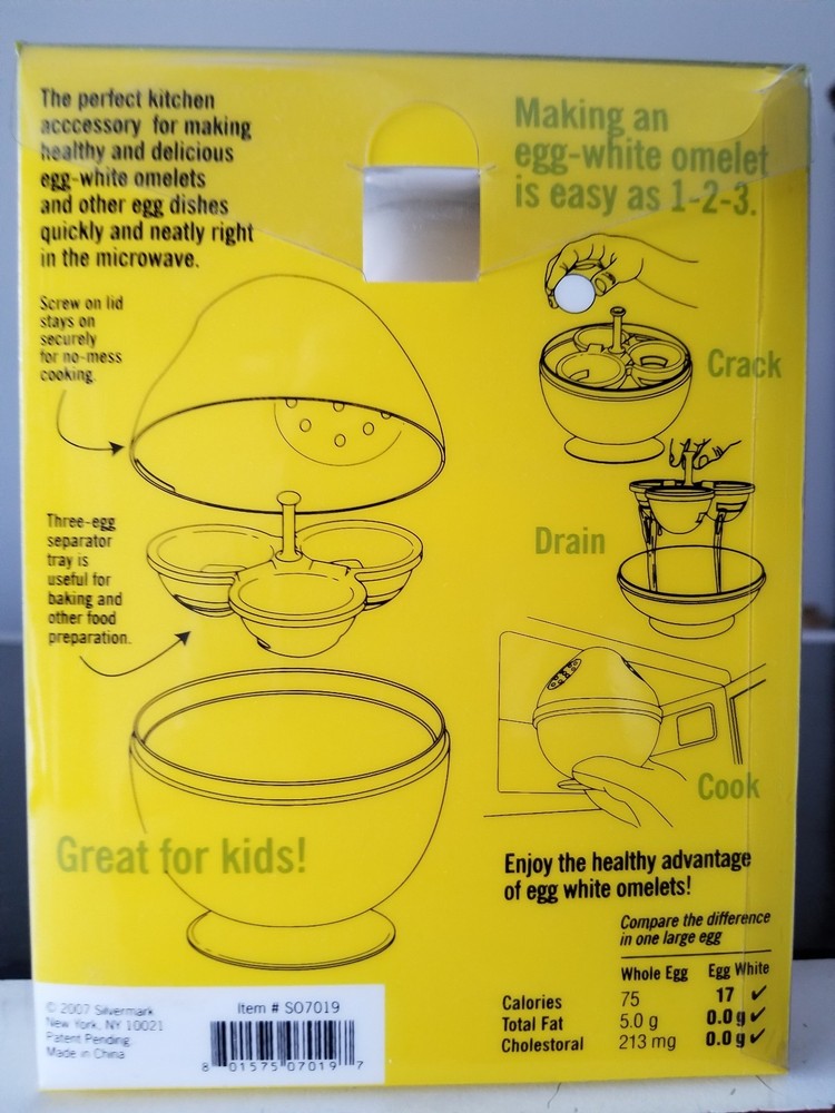 SilverMark S07019 Microwave Egg Bowl With 3-Egg Separator