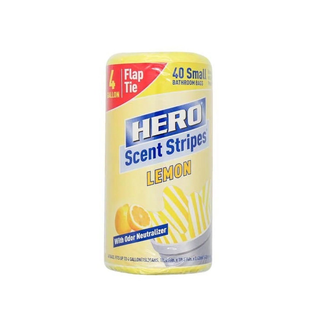 Lemon Scented Small Drawstring Trash Bags 4 Gallon 40 Count 8 Pack