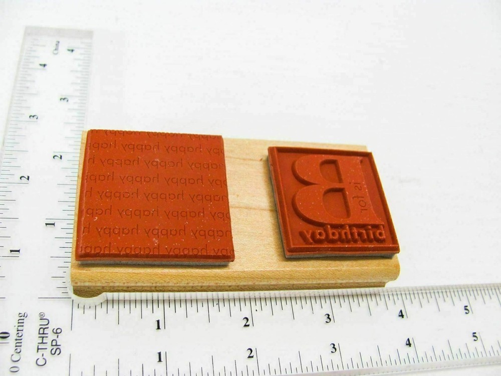 B is for Birthday Rubber Stamp - Stamp Set A481
