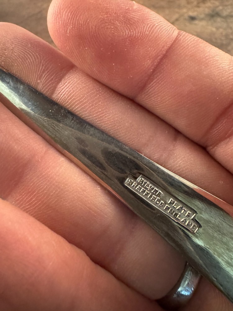 Sheffield England Silverplated Salad Serving Spoon Unknown Pattern