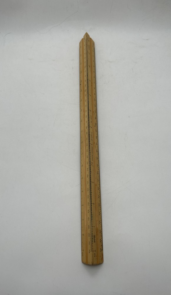 Vintage K & E DORIC Genuine Boxwood Triangular Ruler Made In Germany #56 3850