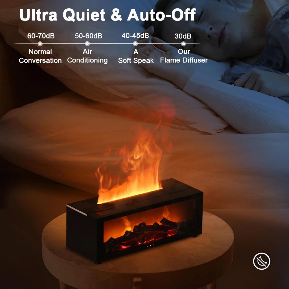 Flame Air Humidifier Aroma Diffuser LED Light Remote Essential Oil Mist
