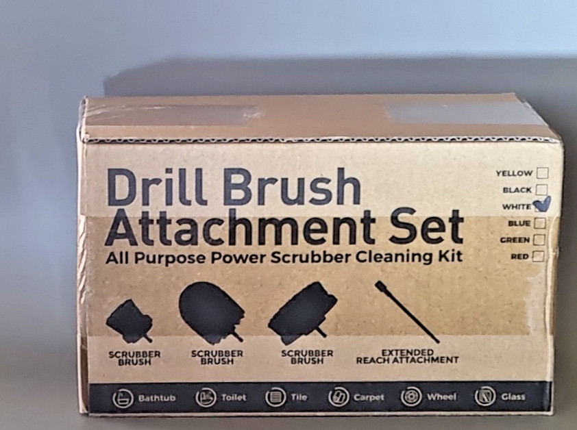 All Purpose Power Scrubber Drill Attachment Set (White)