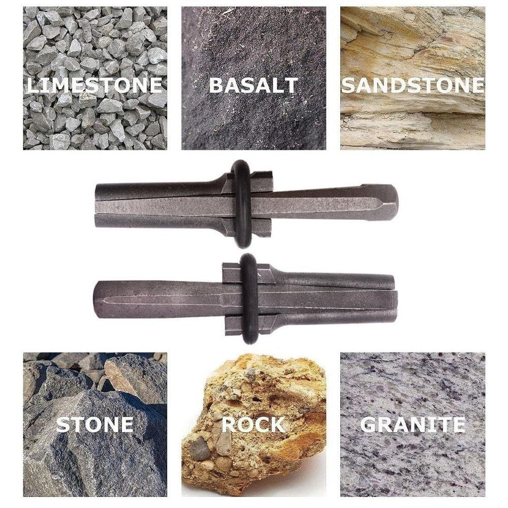 2 Pack Heavy Duty Stone Splitter Tools - Wedge & Feather for Precision Splitting