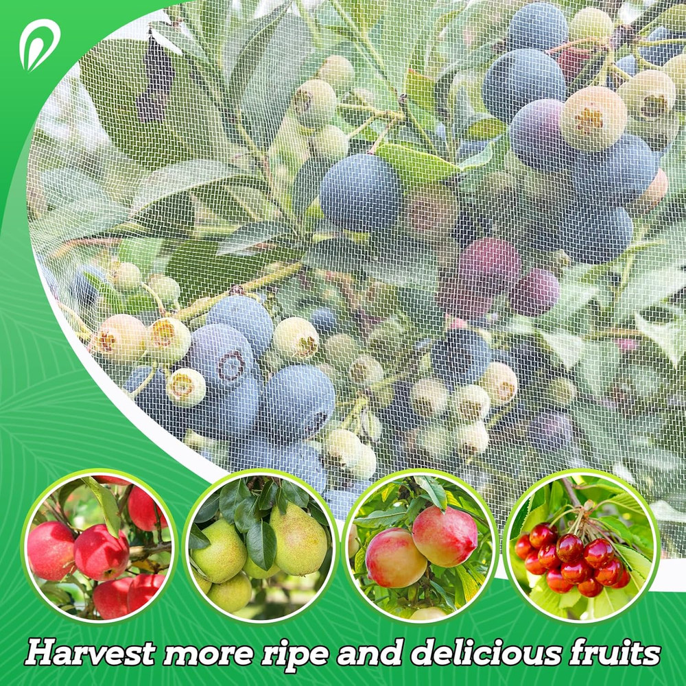 Easy Installation Fruit Tree Netting with Zipper & Drawstring - 6.2X6.2Ft Ultra