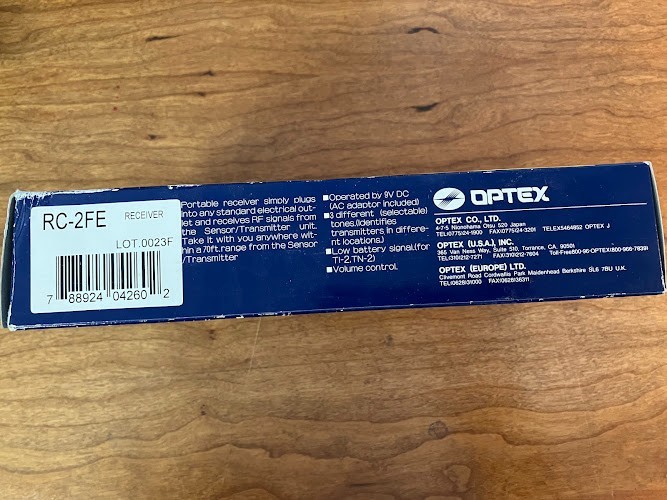 Optex: Wireless Sensor Annunciator System Receiver - RC-2FE