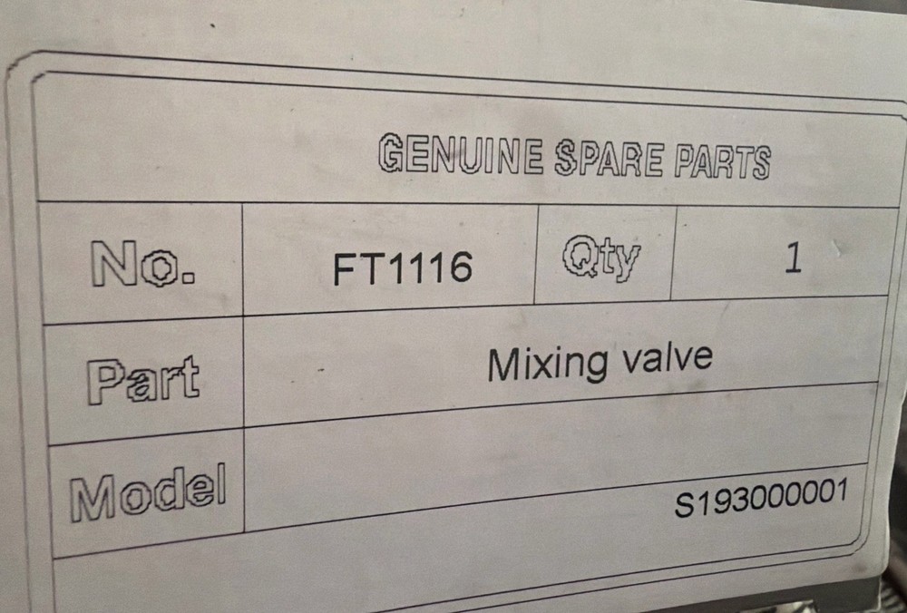 Laars Heating Systems FT1116 VALVE MIXING